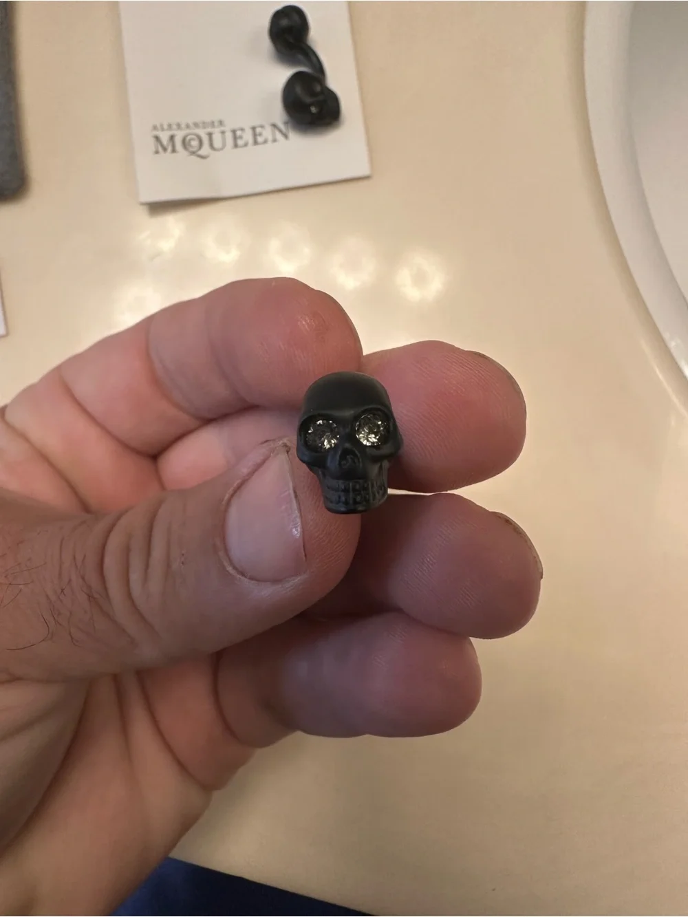 Alexander McQueen Men’s Black Skull Cufflinks
